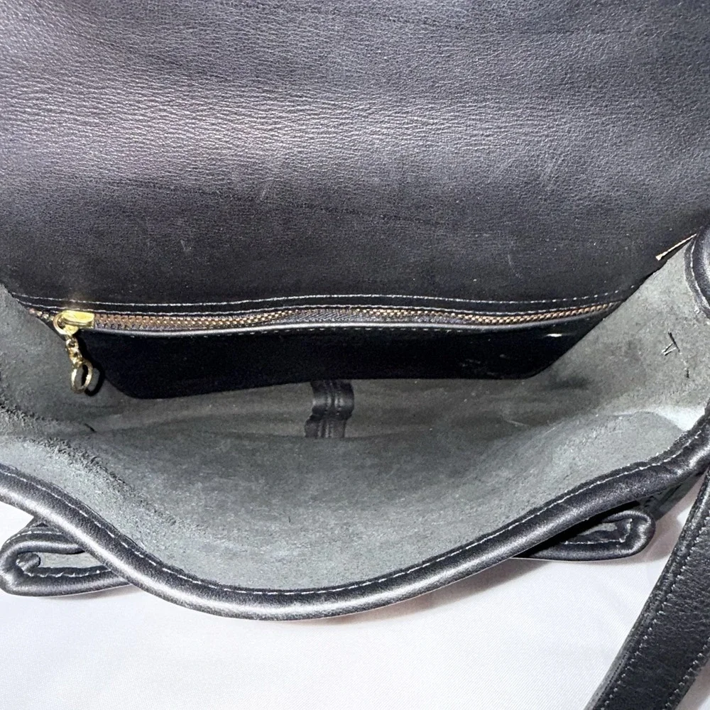 Vintage Coach Shelton Black Leather Shoulder Crossbody Bag Purse #9917